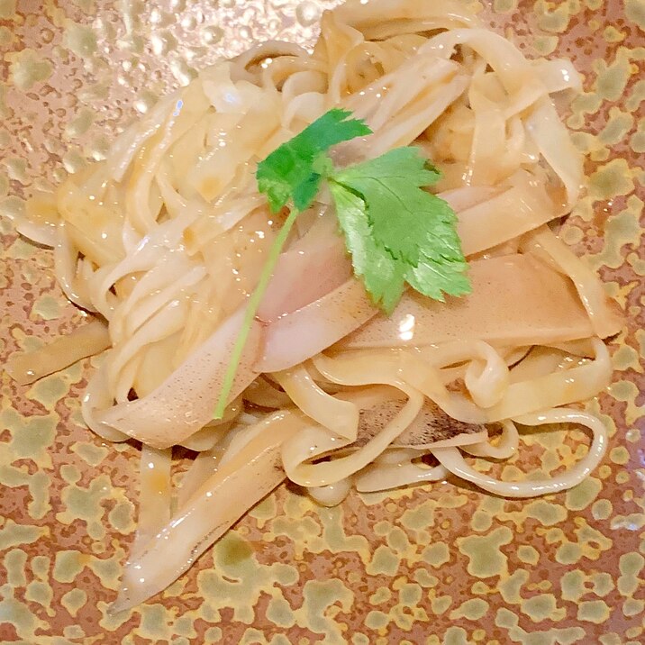 簡単ヘルシー、烏賊ワタ麺